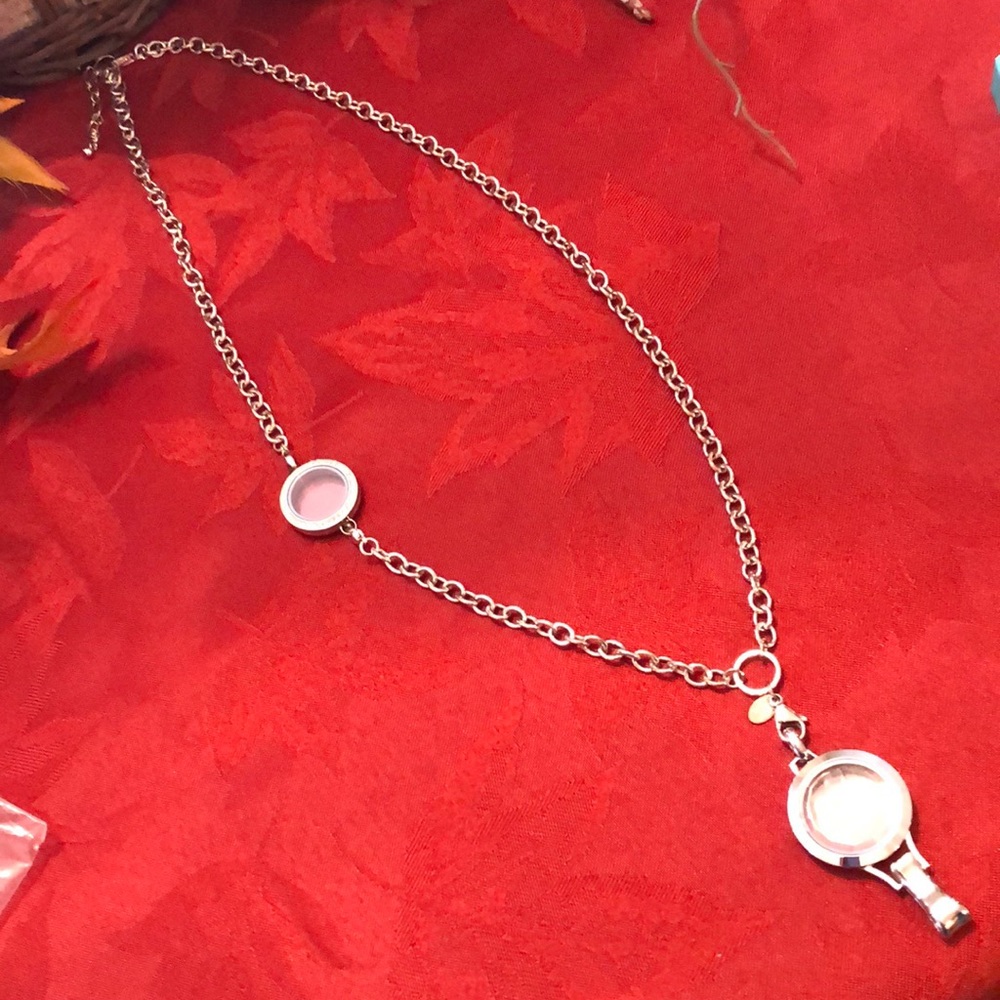 Lanyard locket with an over the heart chain.